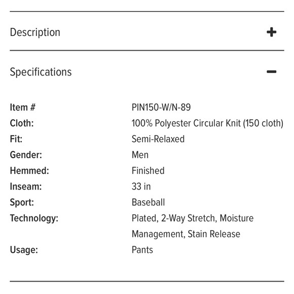 MEN’s Rawlings ⚾️ Pro 150 grey  baseball pants - M - Picture 3 of 5